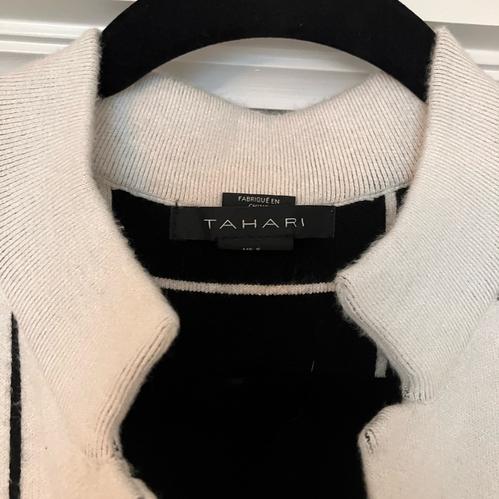 Tahari Black and Gray Knit Cardigan - Picture 2 of 3